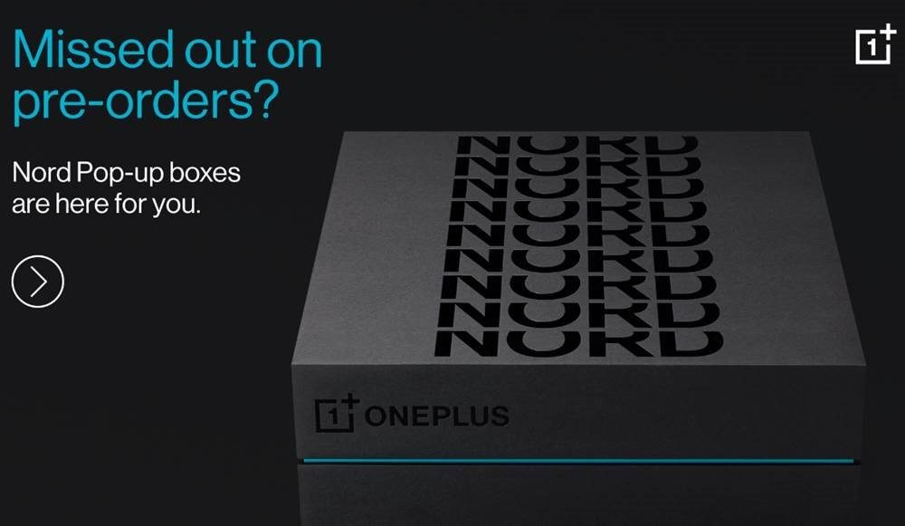 OnePlus Nord pre orders pop ups