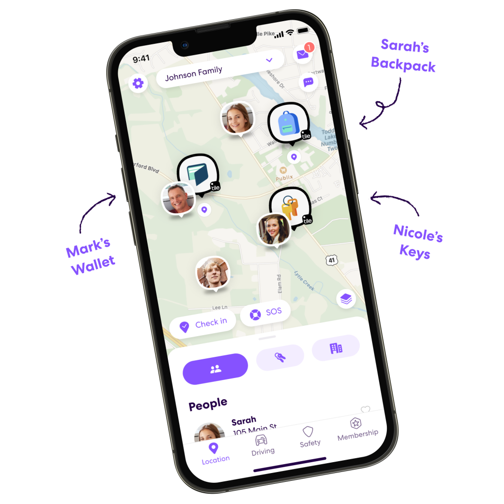 Life360 + Tile On Map