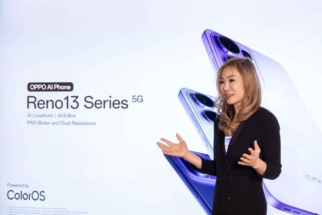 Charleen Fang, Managing Director of OPPO UK and Ireland, introducing the Reno13 Series 5G Charleen Fang, Managing Director of OPPO UK and Ireland, introducing the Reno13 Series 5G