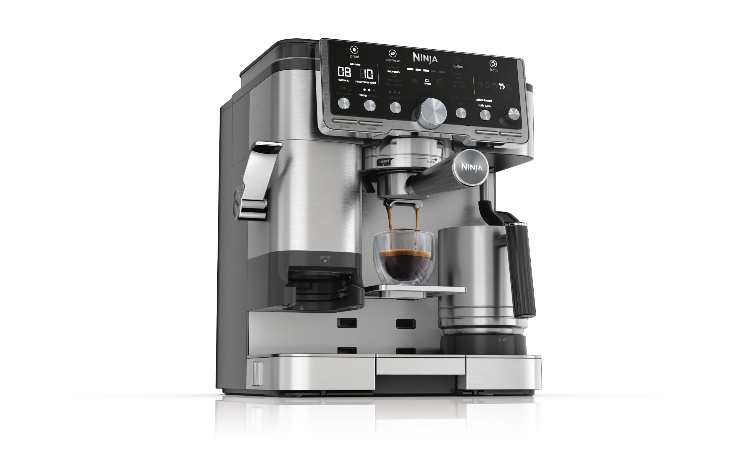 Ninja Luxe Café Pro: Grind, Brew, and Froth Your Perfect Coffee 1 JPG R ES701UK Hero Angled