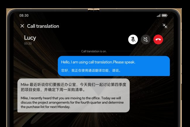 Honor Magic V5 live translation