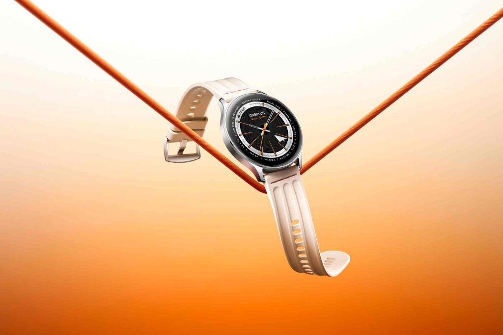 lite White watch + orange background