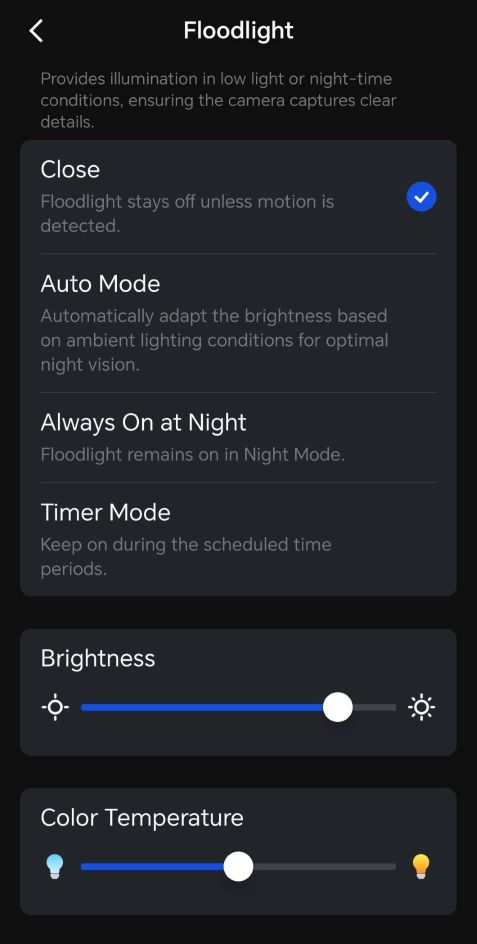 Reolink - Floodlight brightness