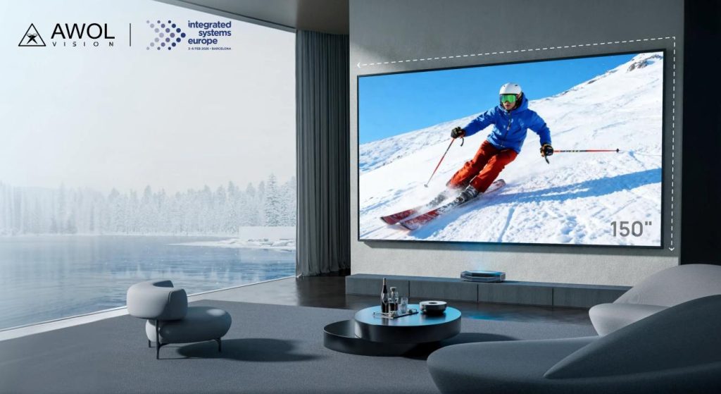 ISE 2026 Press Release 150in UST screen with Aetherion projector ISE 2026 Press Release 150in UST screen with Aetherion projector