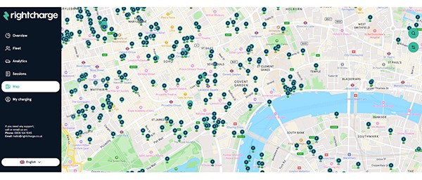 humax ev rightcharge map