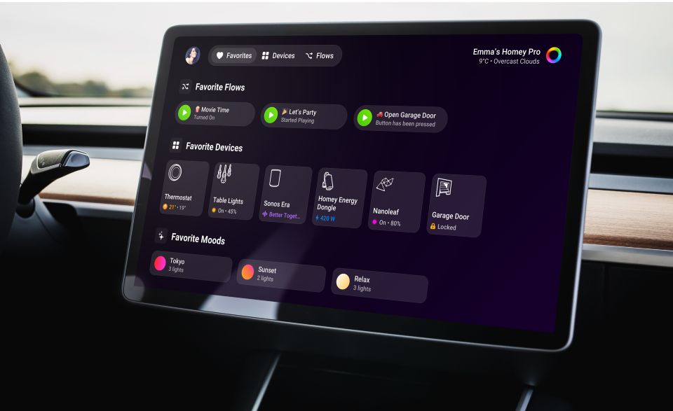 homey tv browser car