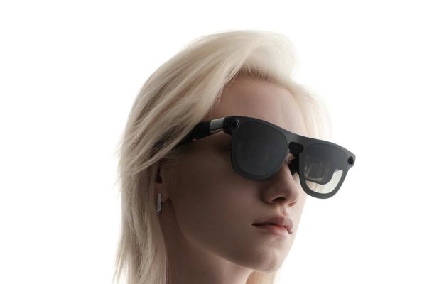 xreal aura model wearing glasses